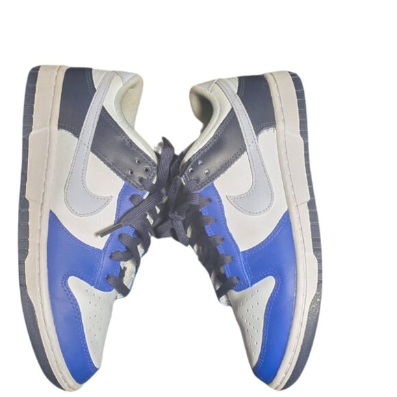 Nike Dunk Low - White & Navy Blue - Men’s 7 / Women’s 8.5 - Picture 4 of 5